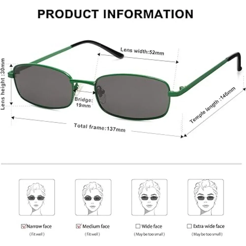 Trendy Small Y2K Rectangle Sunglasses for Women and Men Retro SJ1187